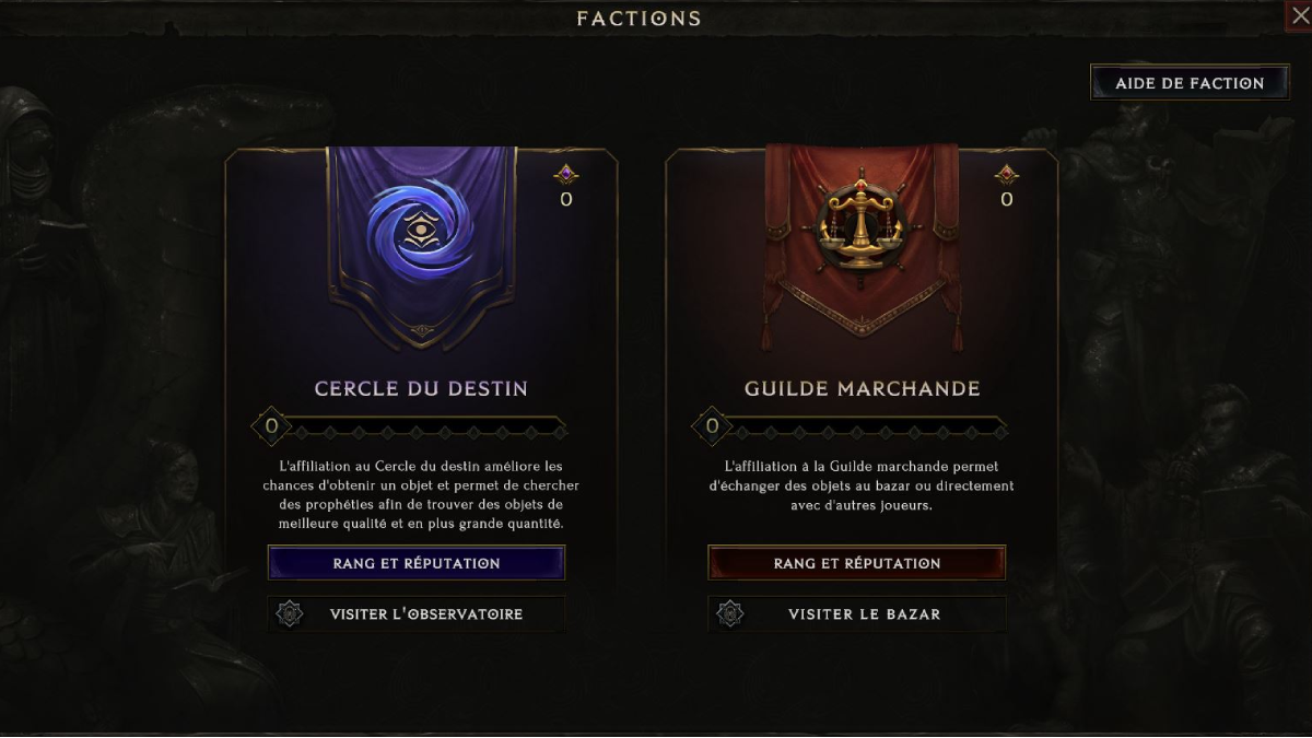 Last Epoch 派閥: Circle of Destiny 派閥と Merchant Guild 派閥に参加するにはどうすればよいですか?